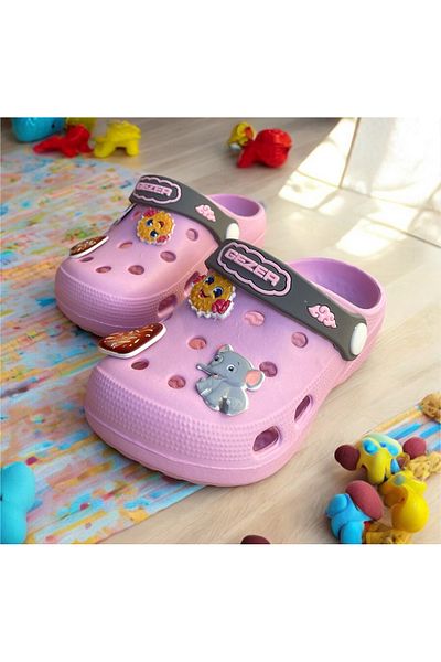 GEZER Girl's & Baby's Cros Slippers. Girl's Slippers Suitable for Daily Use on the Beach, Pool and Garden (3 Figures)