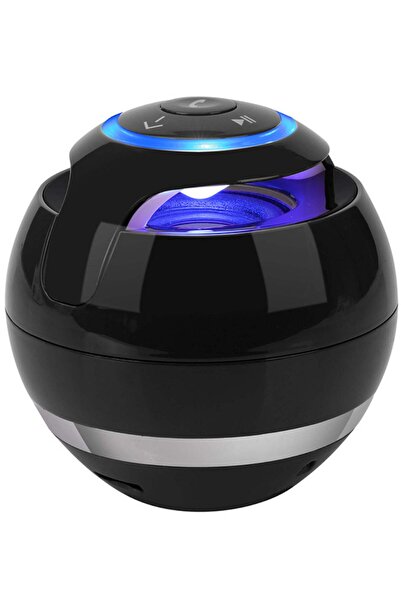 Generic مكبر صوت بلوتوث محمول متعدد الوظائف على شكل كرة، أسود