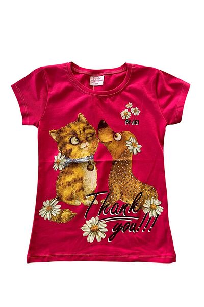 BY-GRİ Girl's Printed Stone T-Shirt