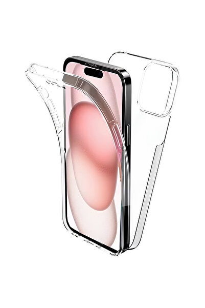 PiyasaSepeti Apple iPhone 15 Plus 6.7'' Çift Taraflı Silikon Kılıf Şeffaf