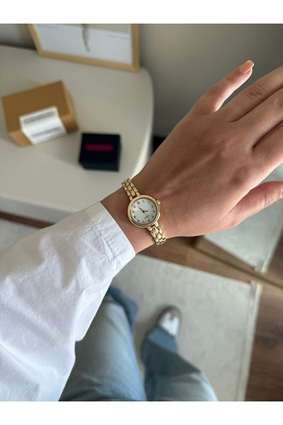 RoseandRoses Cilena Thin Cord Women Wrist Watch Gold (White Dial)