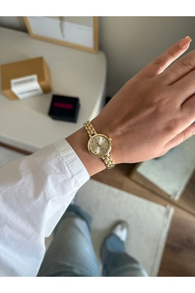 RoseandRoses Cilena Thin Cord Women Wrist Watch Gold (Gold Dial)