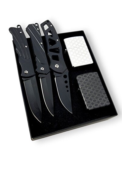 SürLaz 5 Parça Doğum Günü Hediyesi Sevgili Seti 3 Katlanabilir Çakı & 2 Desen...