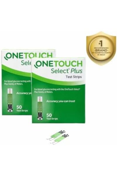 onetouch Select Plus Strips, 50 Pieces (Pack of 2, Green)