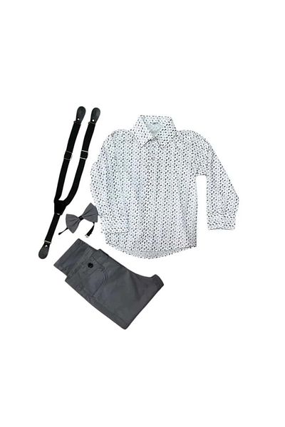 RİNDO KİDS Shirt Hanger+Bow Tie Set Gray