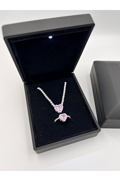 Sepetten Eve Işıklı Kutuda Gerçek Çelik Kalpli su yolu Kolye ve Kalpli Ciddi ...
