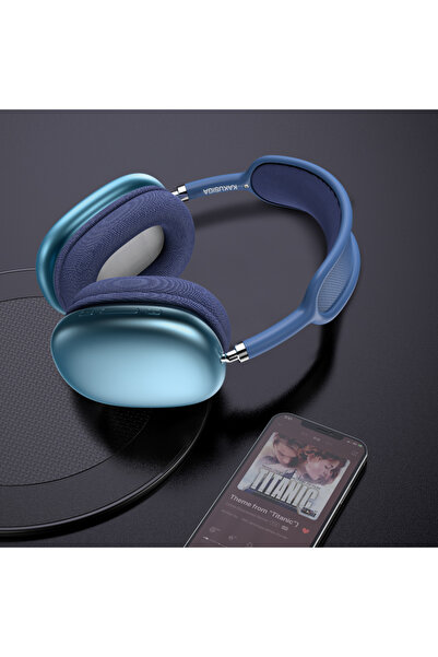 REDz Accessories Căști wireless over-ear, KSC-695, pliabile, apeluri Bluetooth, autonomie baterie 5 ore, albastre