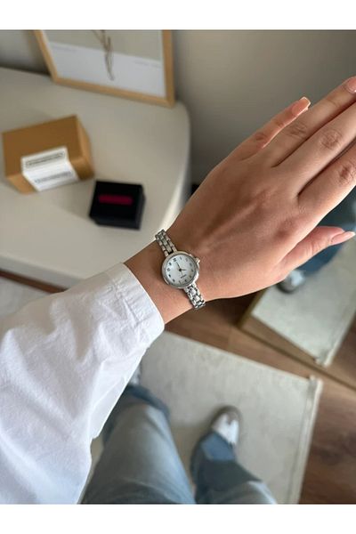 RoseandRoses Cilena Thin Cord Women Wrist Watch Silver (White Dial)