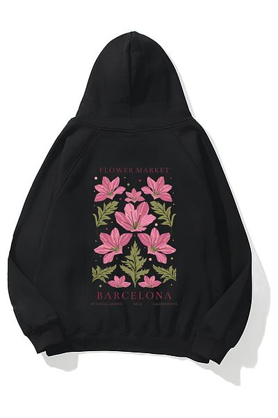 CROFT (3 Threads) Flower Market Printed Oversize Hoodie Sweatshirt