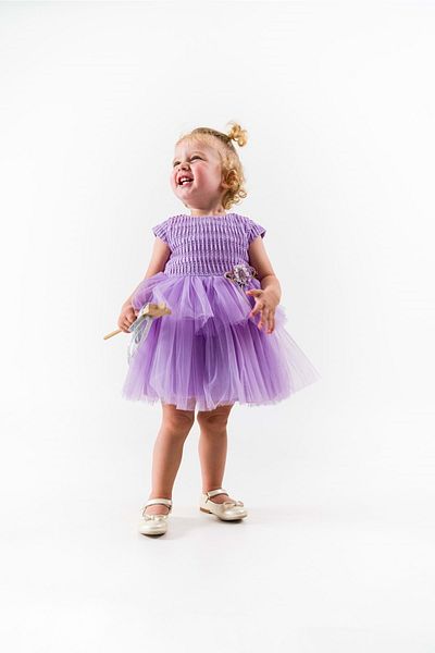 WECAN EXCLUSİVE Rod Pattern Tutu Dress Lilac
