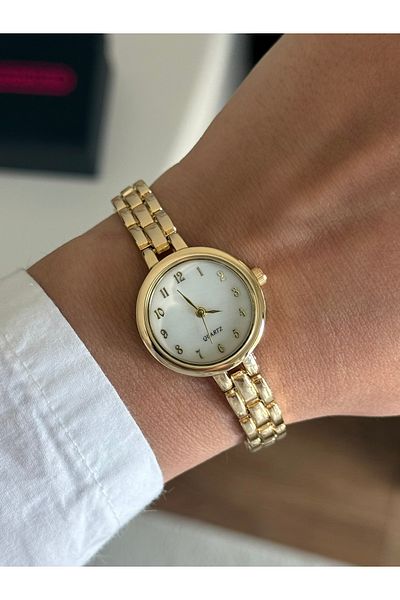 RoseandRoses Cilena Thin Cord Women Wrist Watch Gold (White Dial)