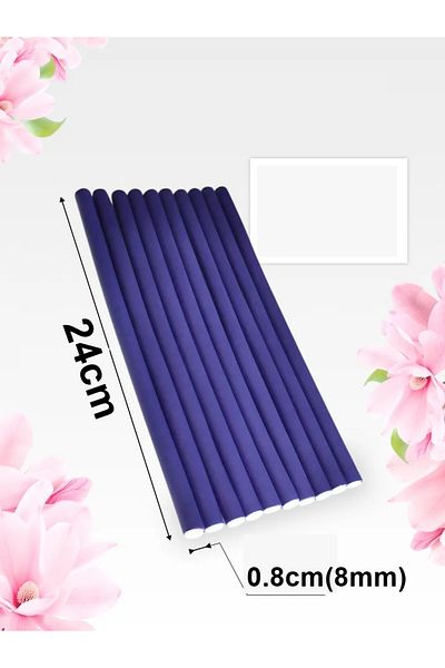 Transformacion Bigudii din latex pentru cârnați - Bigudii pentru păr fără căldură - 10 bucăți 8 mm 721913