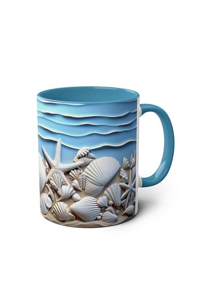 DUBLEMETRE Seashell Patterned Printed Mug