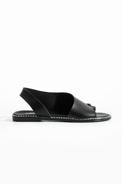 Cochines Women's Black Gold Ring Detailed Daily New Season Slippers Sports Sandals