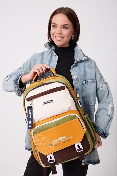 H&D COLLECTİON Unisex Satin Quality Water Repellent Fabric Backpack 2209