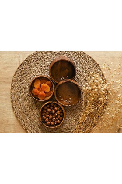 BOHOBAZZAR أكاسيا طبق حلويات دائري 4 قطع TCA-242 ,9*9*3,5 سم