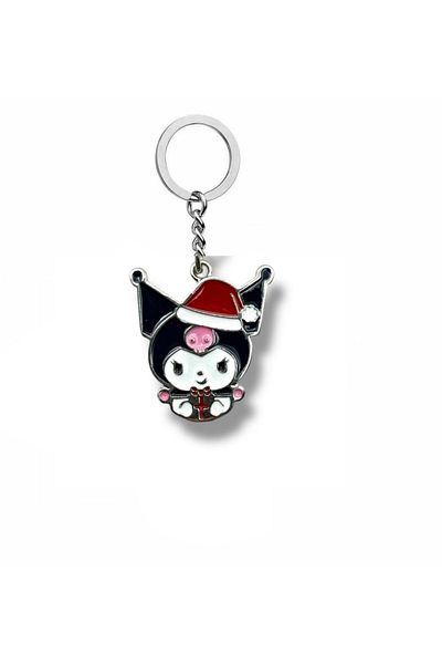 Herşey Nota Black Keychain with Kuromi Figure – Cute Accessory in Gothic and Kawaii Style