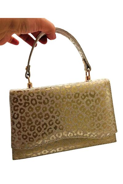 angel çanta aksesuar Angel Bag Accessory Gold Glitter Leopard Patterned Evening Dress Bag with Chain