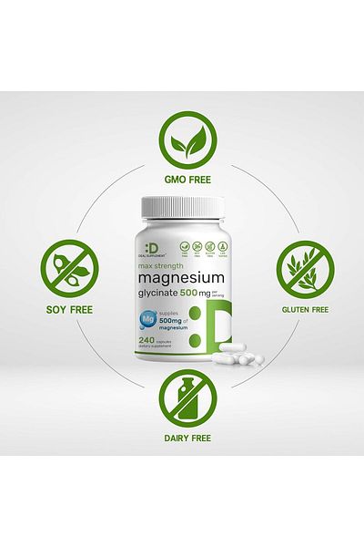 DEAL SUPPLEMENT Max Strength Magnesium(Magnesium) Glycinate 500Mg 240 Caps Mineral Sleep Health