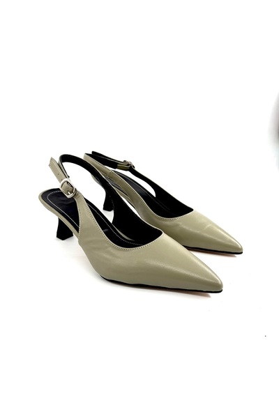 Desire Haki Yeşil Deri Stiletto