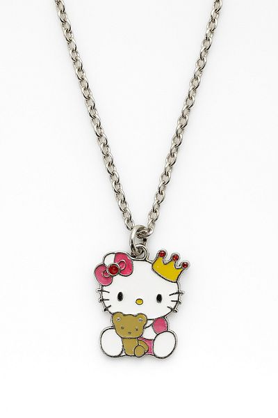 MakeWell Hello Kity Cinnammaroll Designed Silver Color Children's Necklaces