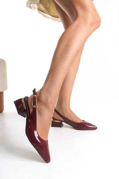 MRVN MERVINA Sementa Model Buckle Open Back Heeled Shoes