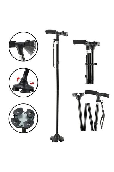 Wasat ELArab Folding Walking Stick with LED Light for Seniors