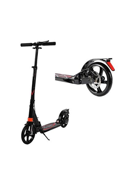 Unspecified Black Folding Scooter with Brake Disc, 2 Large Wheels, Front and Rear Shock Absorption System, Max W