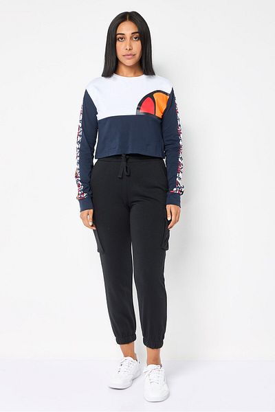 Ellesse Women Sportswear Fit Brand Logo Outdoor Crop Sweatshirt, Multicolor
