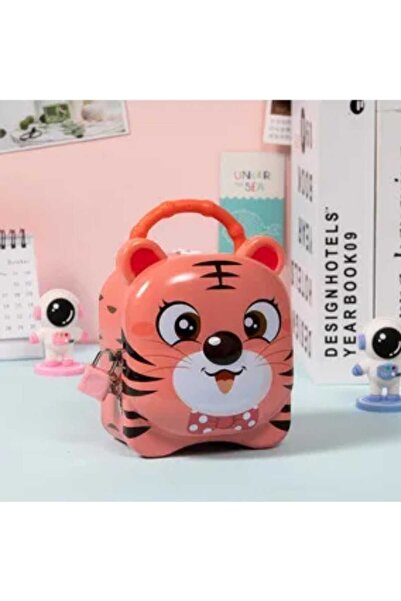Skygo Metal Piggy Bank with Tiger Lock Yavruağzi 13 cm