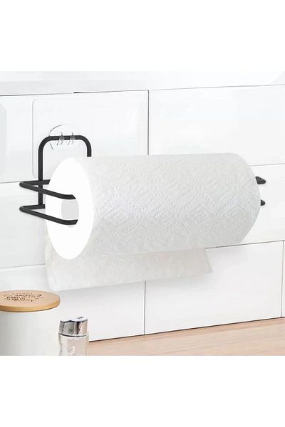 Mu Art Ahşap Buffer ®   Self Adhesive Chrome Stainless Metal Towel Paper Holder Apparatus