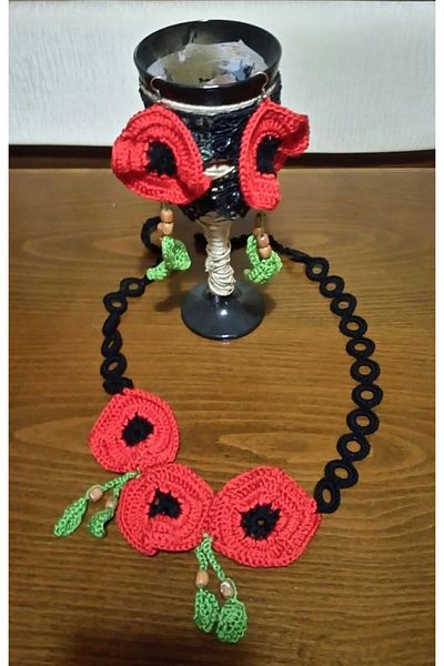 El örgüsü Ydr Design Hand Knitted Necklace Set