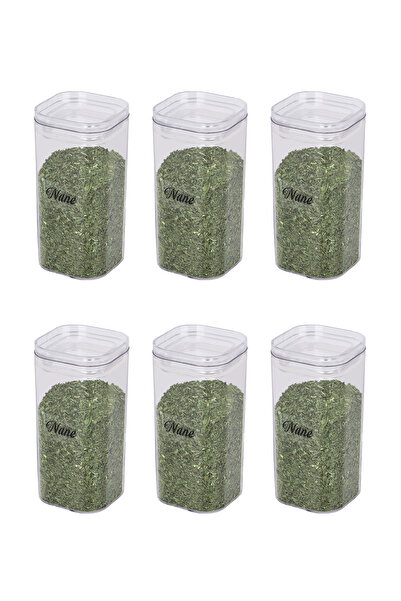 mafa home 12-Piece Transparent Acrylic Vacuum Lid Spice Jar 300 ml with Label Gift