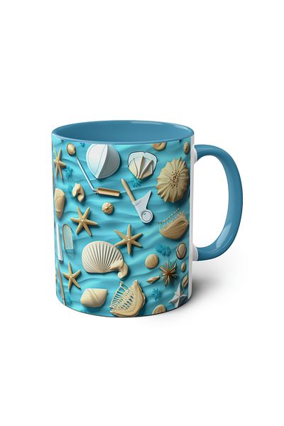 DUBLEMETRE Seashell Patterned Printed Mug