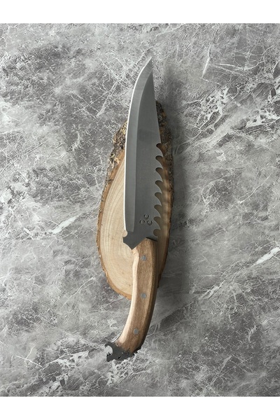 empressnaturalstone Üç Hilalli Aslan Başlı Dev Kamp & Av Bıçağı