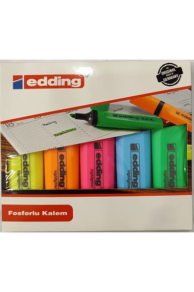 ada çanta kırtasiye Edding 5-Pack Highlighter Set Ad73066