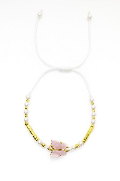 MakeWell Butterfly Design Drawstring Pearl Beaded Bracelets