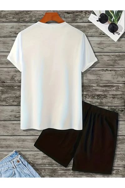 AEMİ Men's Freedom 26 Chicago Printed Oversize T-Shirt Shorts Set