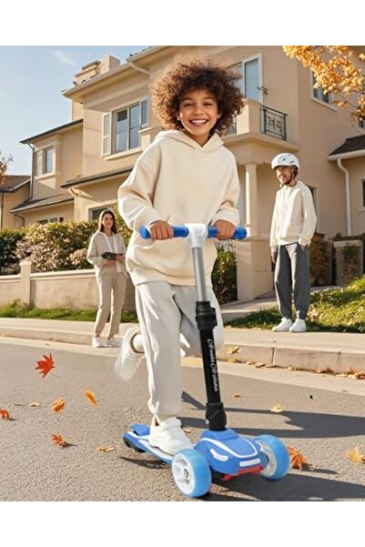 unbranded Kids Scooter 3 Wheels| Foldable Kick Scooter for 3-12 Years| Adjustable Height with LED Light| 50 kg