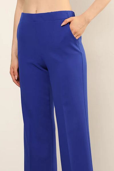 Mogi Butik 3002 Palazzo Pantaloni de damă țesuți cu buzunar cu talie înaltă