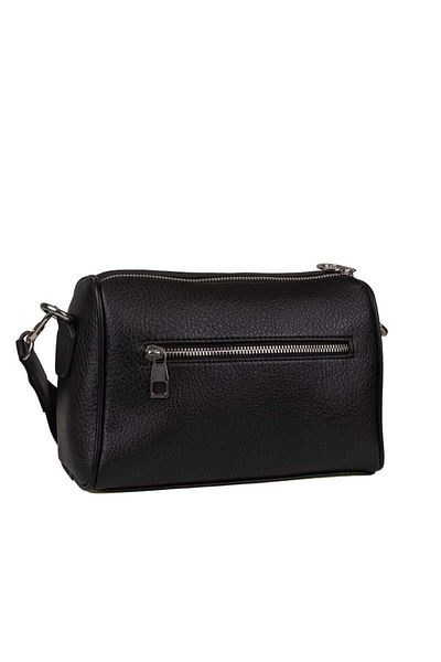 Jacquline Black Matte Bendis Leather Women's Crossbody Bag