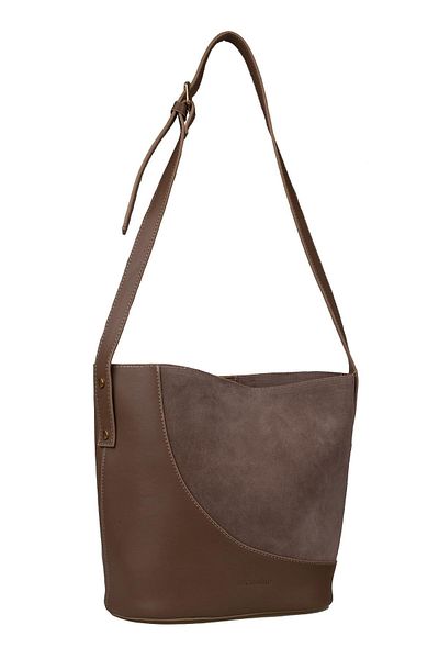 Jacquline Mink Nubuck Leather Detailed Women's Crossbody Bag