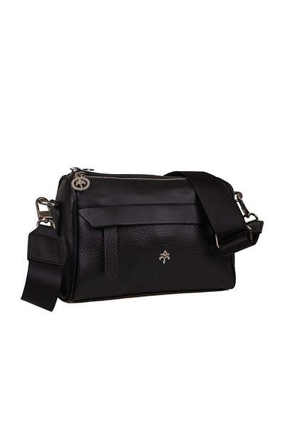 Jacquline Black Matte Bendis Leather Women's Crossbody Bag
