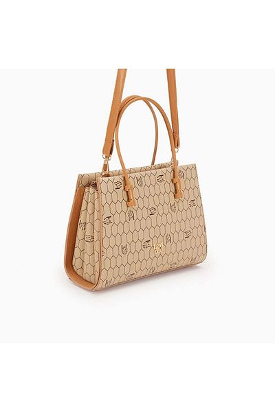 Levidor Mink Honeycomb Printed Three-Eye Women's Handbag