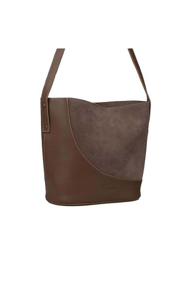 Jacquline Mink Nubuck Leather Detailed Women's Crossbody Bag