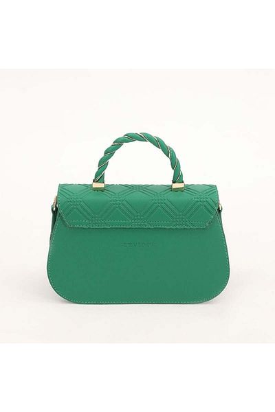 Levidor Green Embossed Patterned Women's Handbag