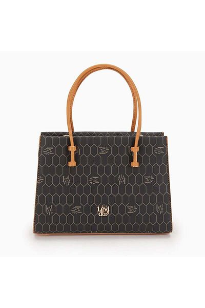 Levidor Black Honeycomb Printed Three-Eye Women's Handbag