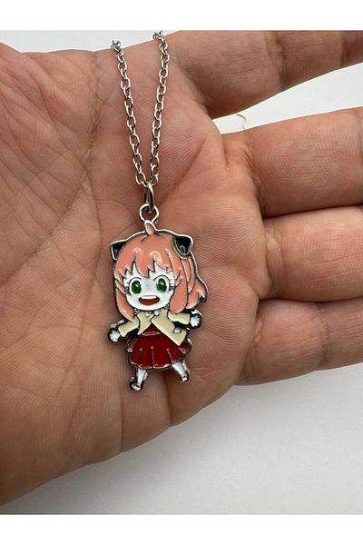 Herşey Nota Anime Spy X Family Anya Forger Figured Unisex Necklace – Cute Character Jewelry with 60 cm Chain