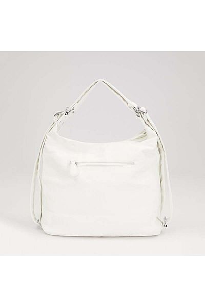 Levidor White Large Size Women's Leather Shoulder Bag
