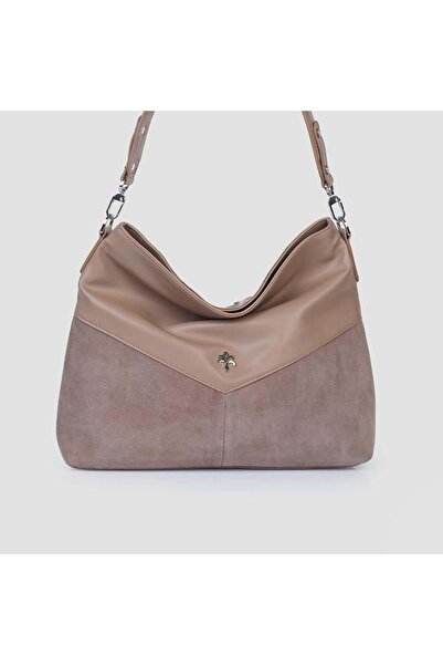 Jacquline حقيبة كتف نسائية برباط من جلد نوبوك الأصلي من مينك بان